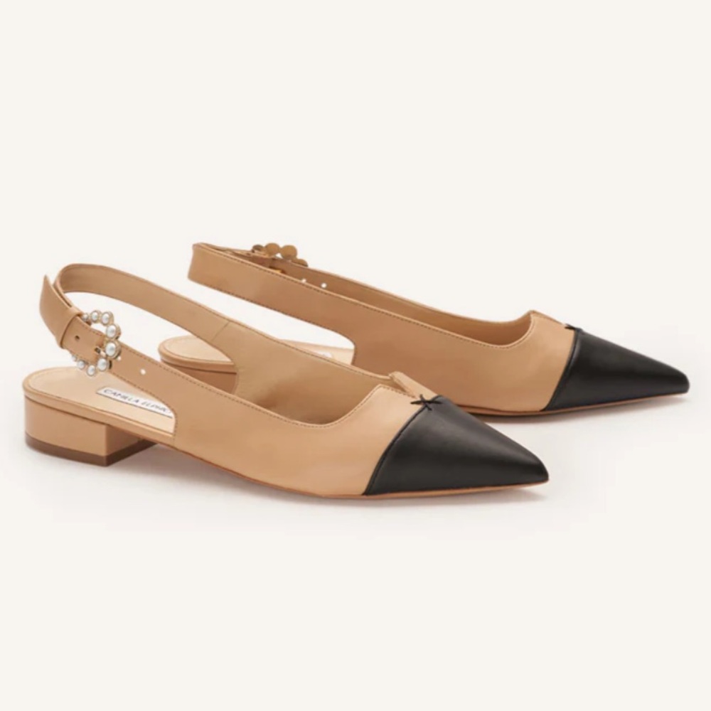 Camilla Elphick - Alicia Taupe & Black Flats